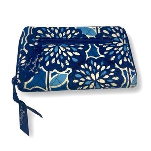Vera Bradley Petal Flash Navy Opera Wallet ID Credit Card Check Holder Clutch